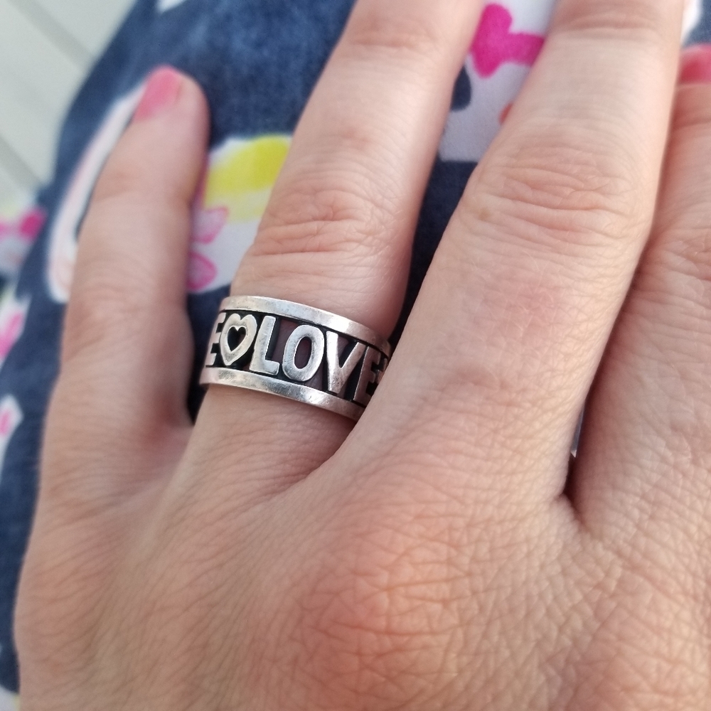James Avery Silver 'LOVE' Cutout Ring